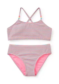 Girls 7-16 Multi Stripe 2-Piece Swimsuit
