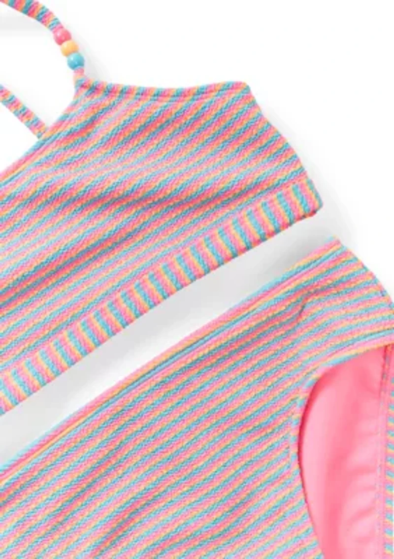 Girls 7-16 Multi Stripe 2-Piece Swimsuit
