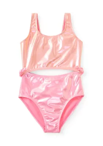 Girls 7-16 One-Piece Color Block Shimmer Swimsuit