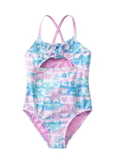 Girls 4-6x One Piece Cutout Swimsuit