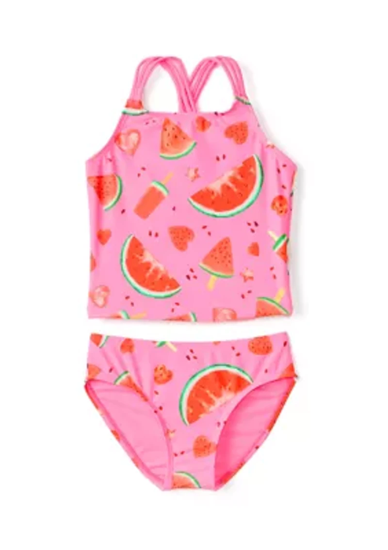 Girls 4-6x 2-Piece Melon Stars Swimsuit