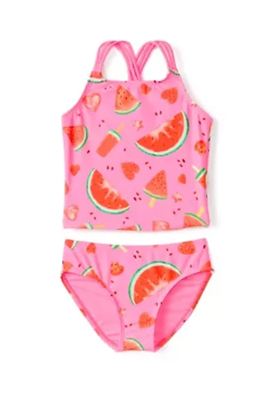 Girls 4-6x 2-Piece Melon Stars Swimsuit