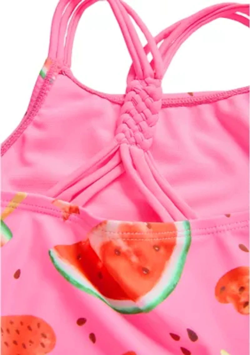 Girls 4-6x 2-Piece Melon Stars Swimsuit