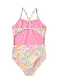 Girls 7-16 Crochet Craze Printed One Piece Swimsuit