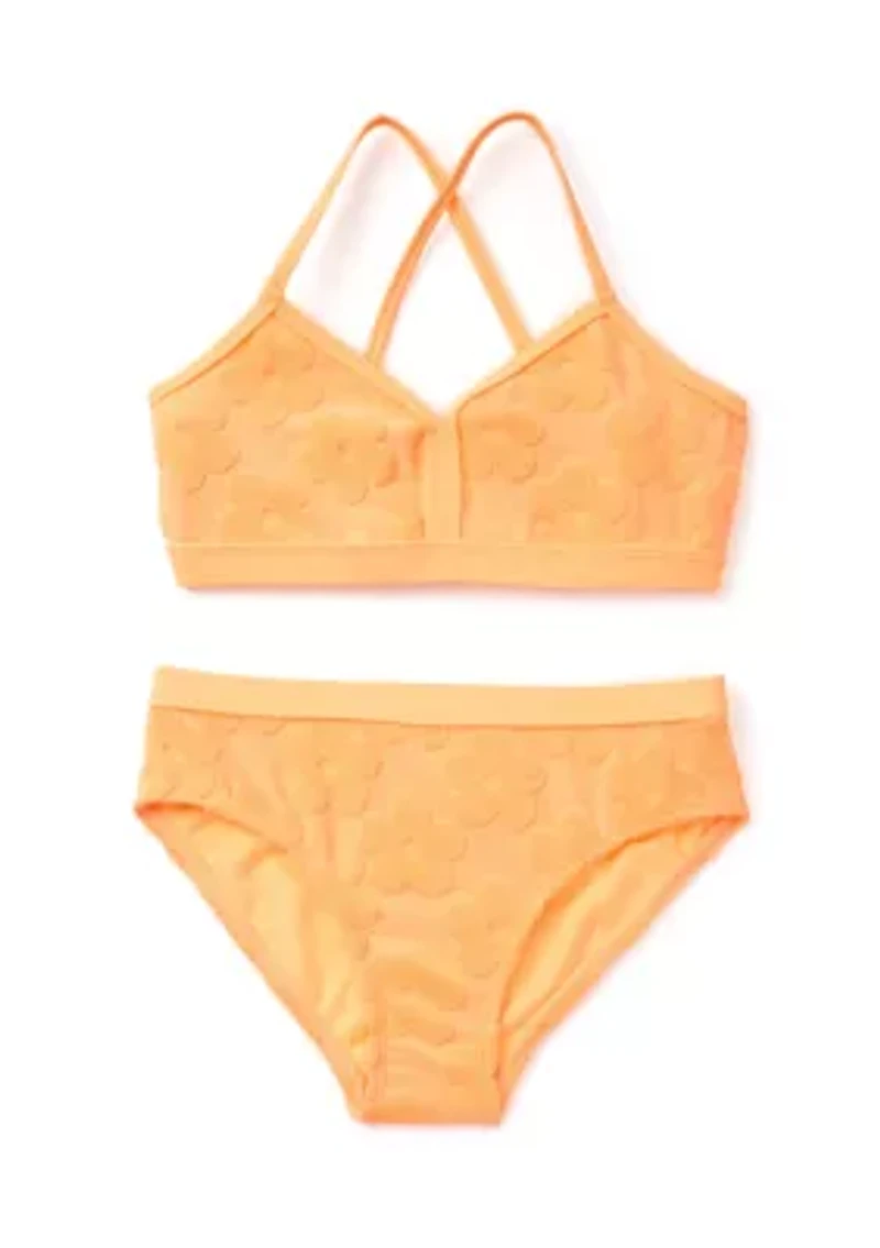 Girls 7-16 Textured Two Piece Swimsuit