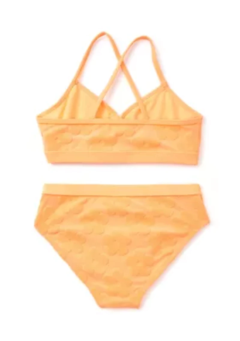Girls 7-16 Textured Two Piece Swimsuit
