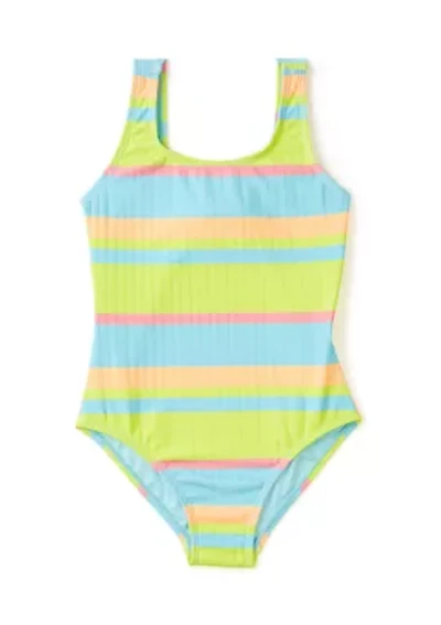 Girls 7-16 Striped Swimsuit