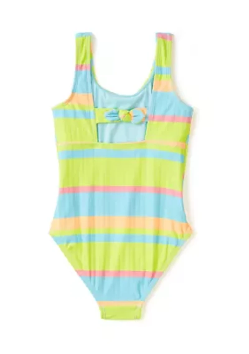 Girls 7-16 Striped Swimsuit