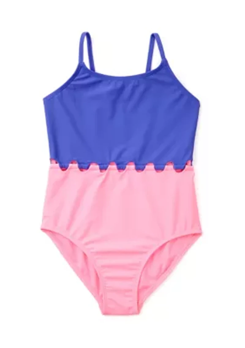 Girls 7-16 Cool Loop Color Block One Piece Swimsuit