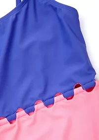 Girls 7-16 Cool Loop Color Block One Piece Swimsuit