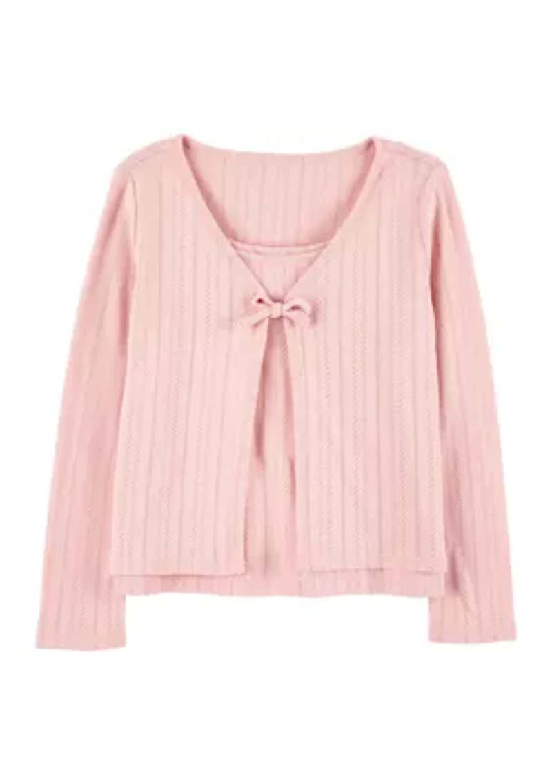 Girls 4-6x Pink Cardigan Set