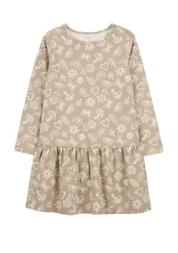 Girls 4-6x Long Sleeve Printed Dress
