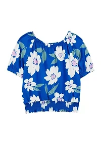 Girls 4-6x Floral Printed Bubble Top