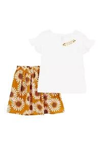 Girls 4-6x Sunflower Skort Set