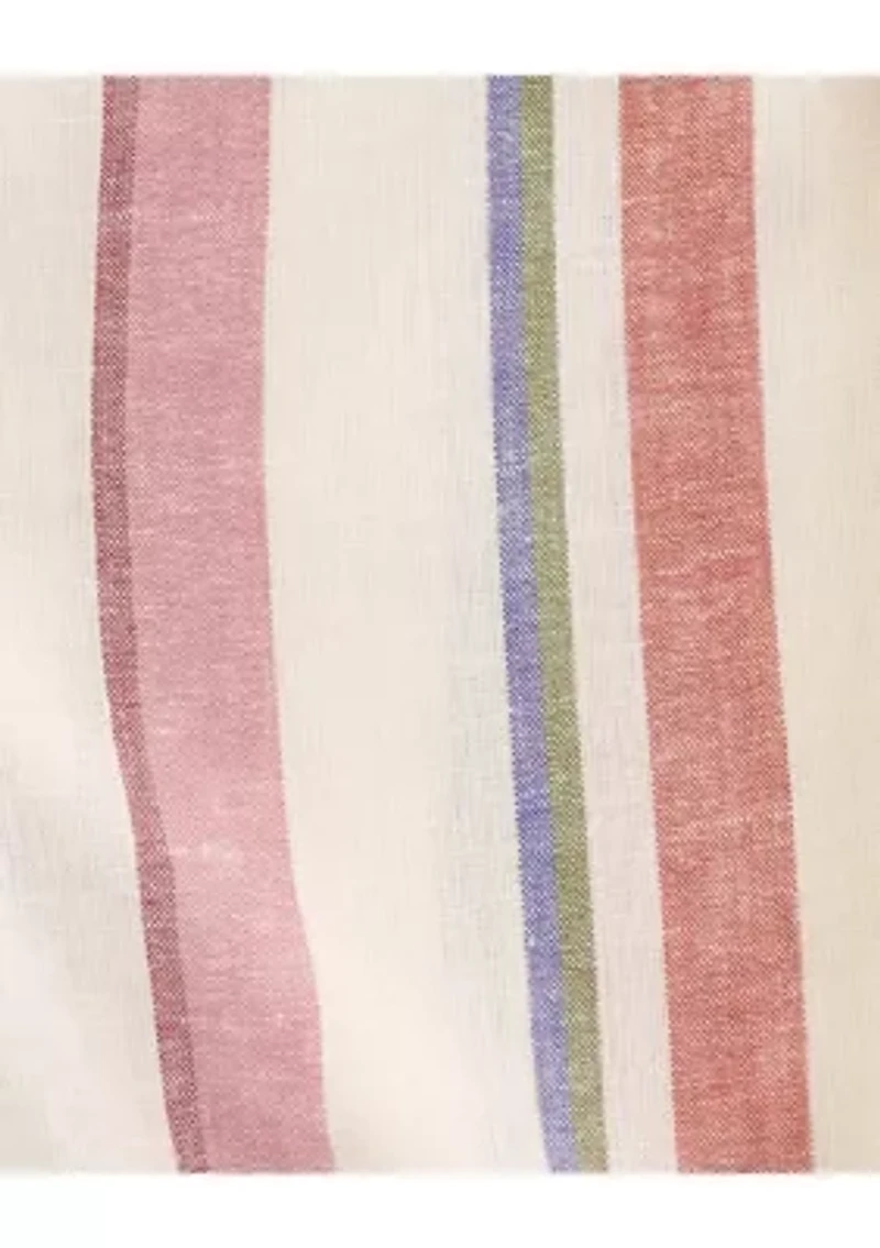 Girls 4-6x Short Sleeve Stripe Linen Top