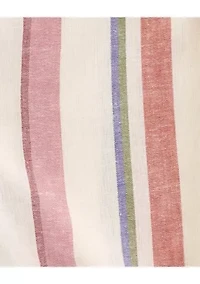 Girls 4-6x Short Sleeve Stripe Linen Top