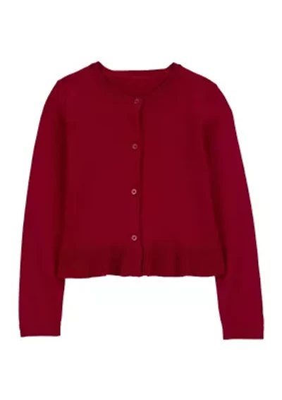 Girls 4-6x Peplum Cardigan