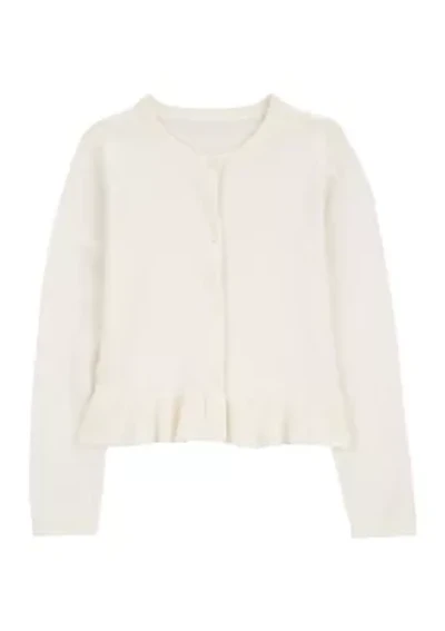 Girls 4-6x Peplum Hem Cardigan