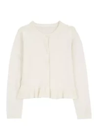 Girls 4-6x Peplum Hem Cardigan