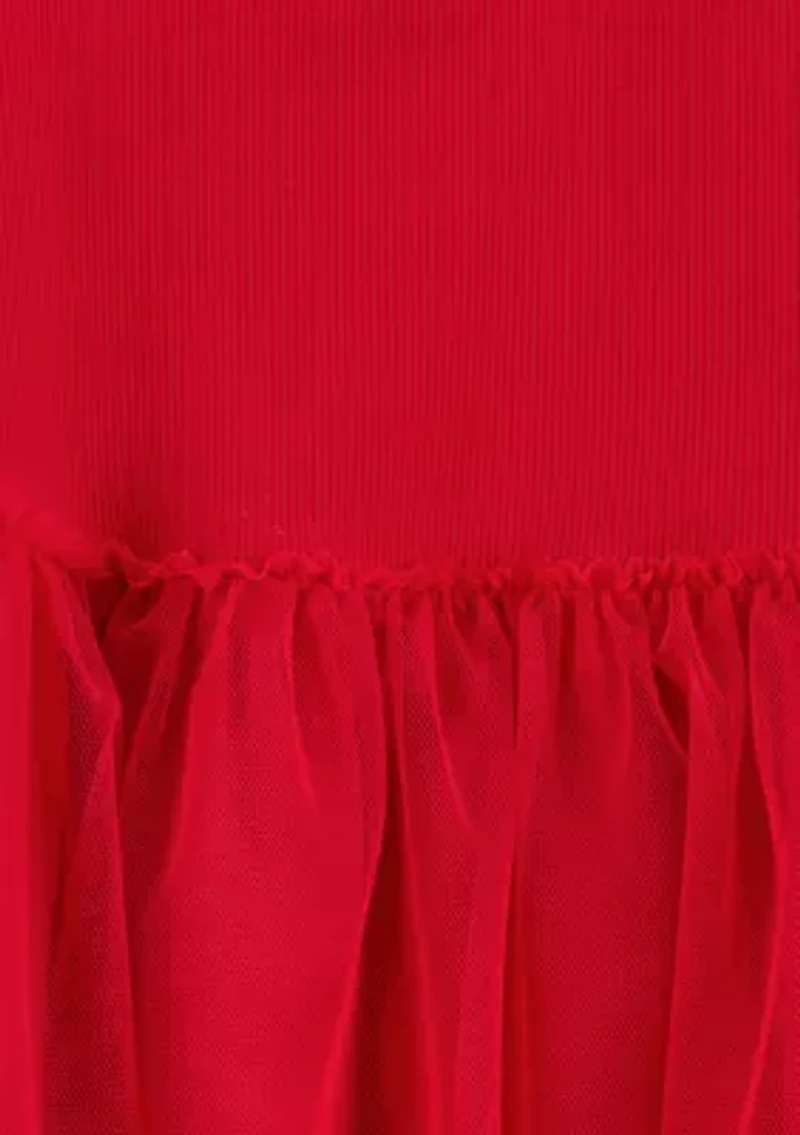 Girls 4-6x Tulle Top and Printed Leggings Set