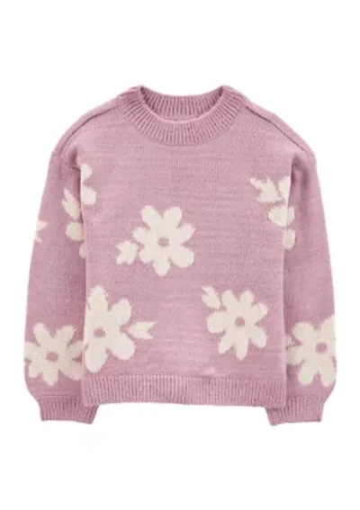 Girls 4-6x Floral Printed Sweater