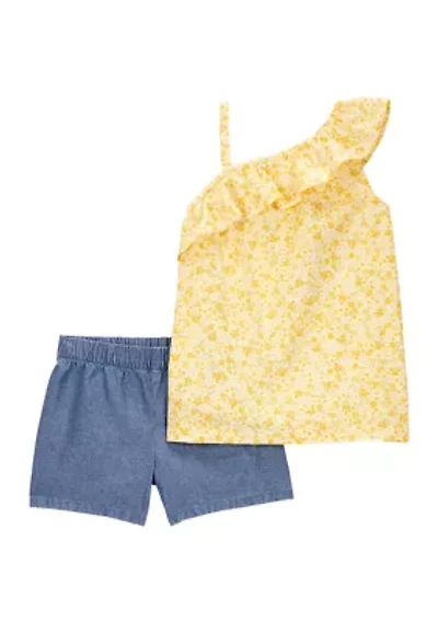 Girls 4-6x Printed Top and Shorts Set