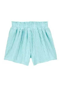 Girls 4-14 Smocked Textured Shorts
