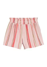Girls 4-14 Stretchy Paper Bag Printed Shorts