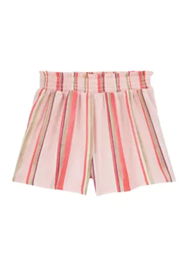 Girls 4-14 Stretchy Paper Bag Printed Shorts