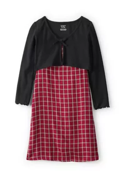 Girls 4-6x Cardigan and Printed Dress Set