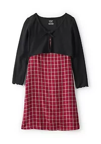 Girls 4-6x Cardigan and Printed Dress Set