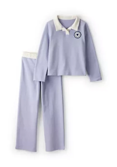 Girls 4-6x Polo Top and Pants Set