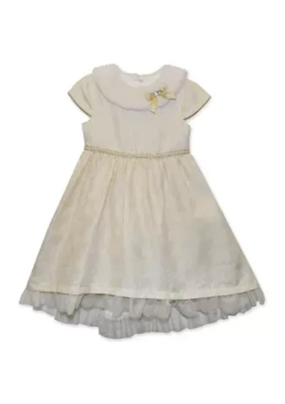 Girls 7-16 Dress with Fur Collar