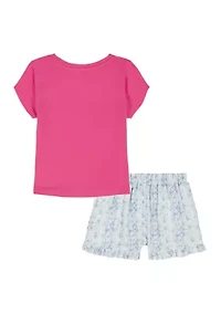 Girls 4-6 Heart Shirt Shorts Set