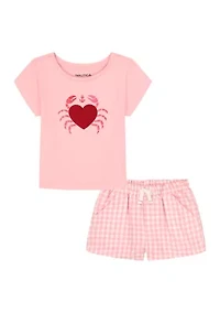 Girls 4-6 Crab T-Shirt and Gingham Shorts Set