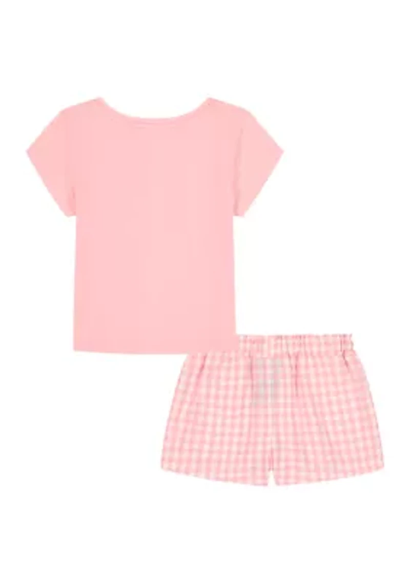 Girls 4-6 Crab T-Shirt and Gingham Shorts Set