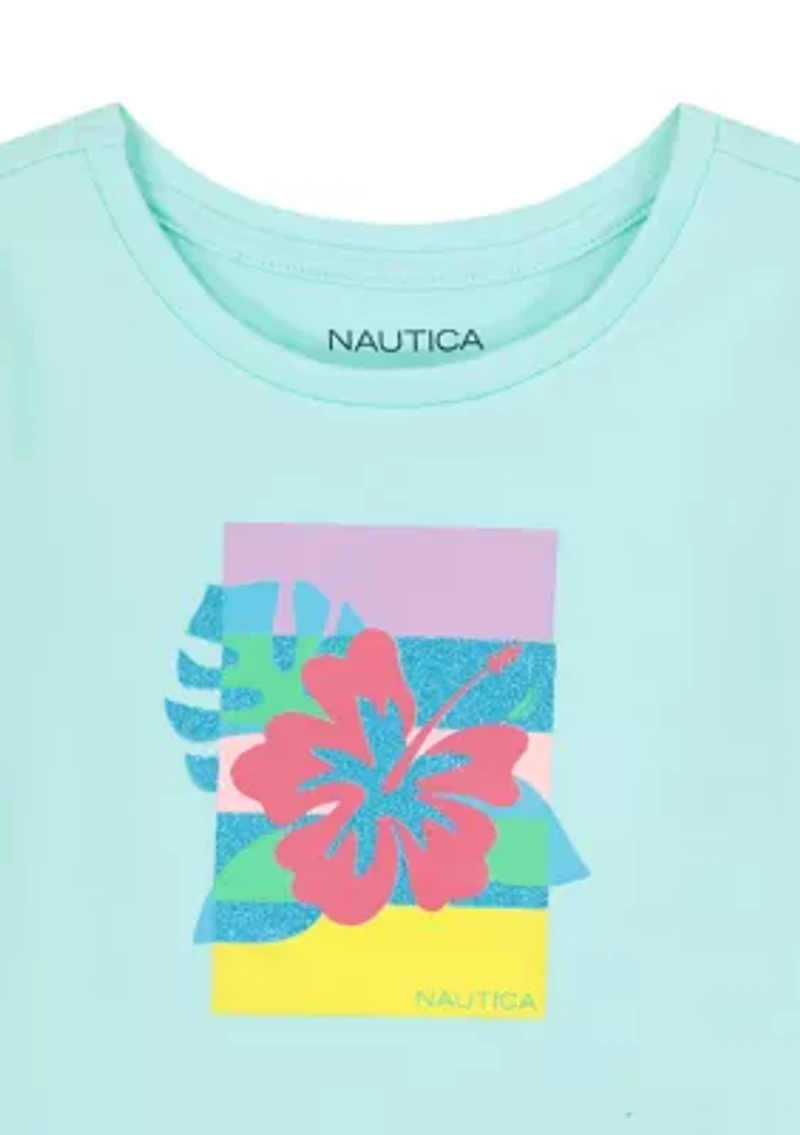 Girls 4-6x Flower T-Shirt and Plaid Shorts Set