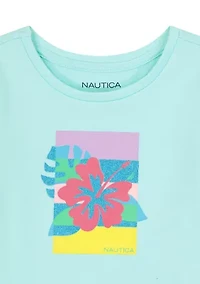 Girls 4-6x Flower T-Shirt and Plaid Shorts Set