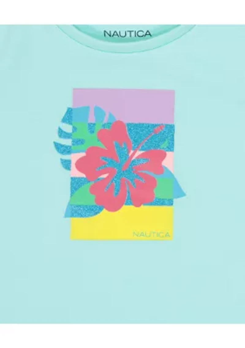 Girls 4-6x Flower T-Shirt and Plaid Shorts Set