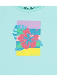 Girls 4-6x Flower T-Shirt and Plaid Shorts Set