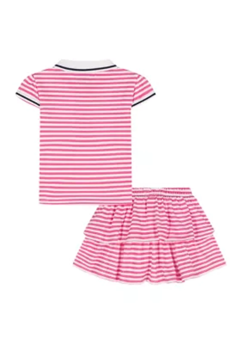 Girls 4-6x Striped Shirt and Flounce Skort Set
