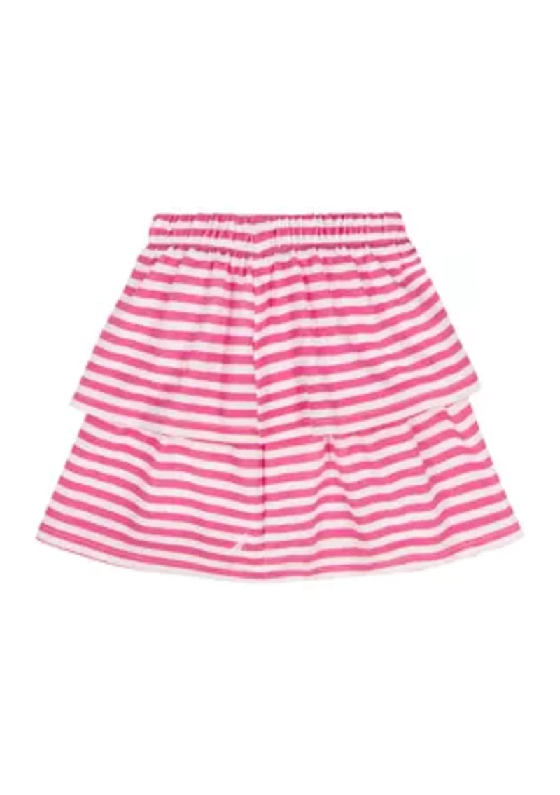 Girls 4-6x Striped Shirt and Flounce Skort Set