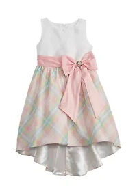 Girls 7-16 Shantung Dress with Bow Detail