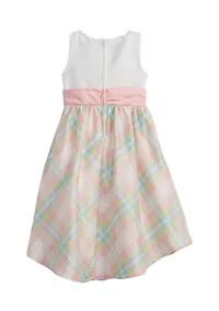 Girls 7-16 Shantung Dress with Bow Detail