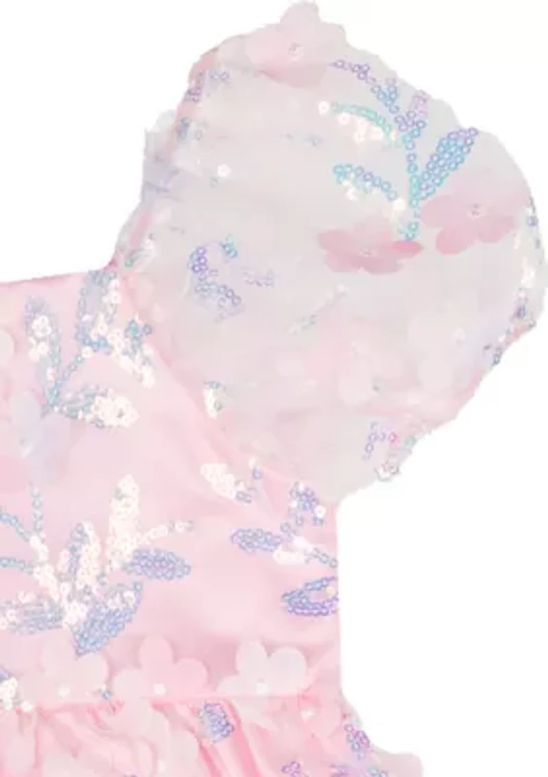 Girls 7-16 Foil Babydoll Dress