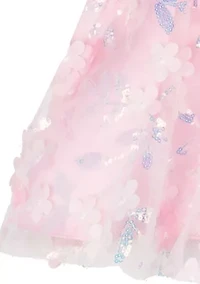 Girls 7-16 Foil Babydoll Dress