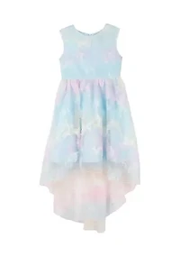 Girls 4-6x Butterfly Mesh Hi Low Dress
