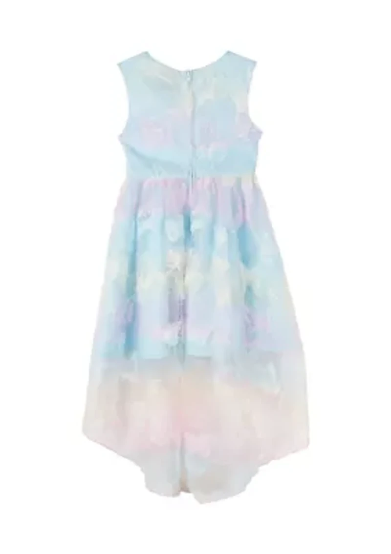 Girls 4-6x Butterfly Mesh Hi Low Dress