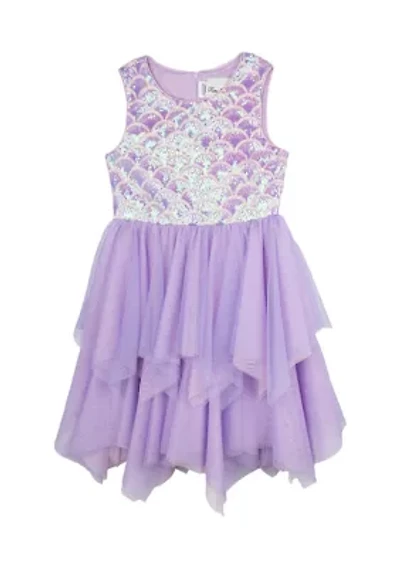 Girls 4-6x Mermaid Bodice to Tiered Skirt Dress