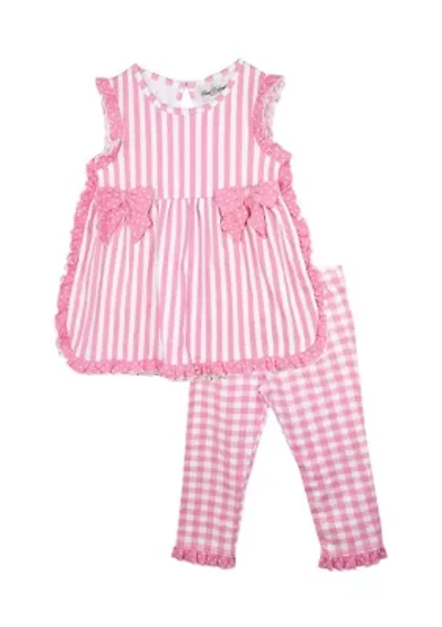 Girls 4-6x Stripe Top and Leggings Set